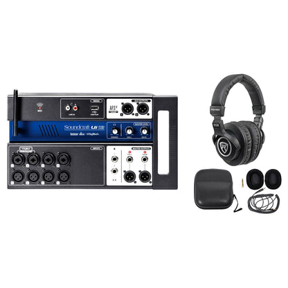 Ui12 12-Input Digital Mixer Bundle with Wifi, App Control, Recording & Headphones