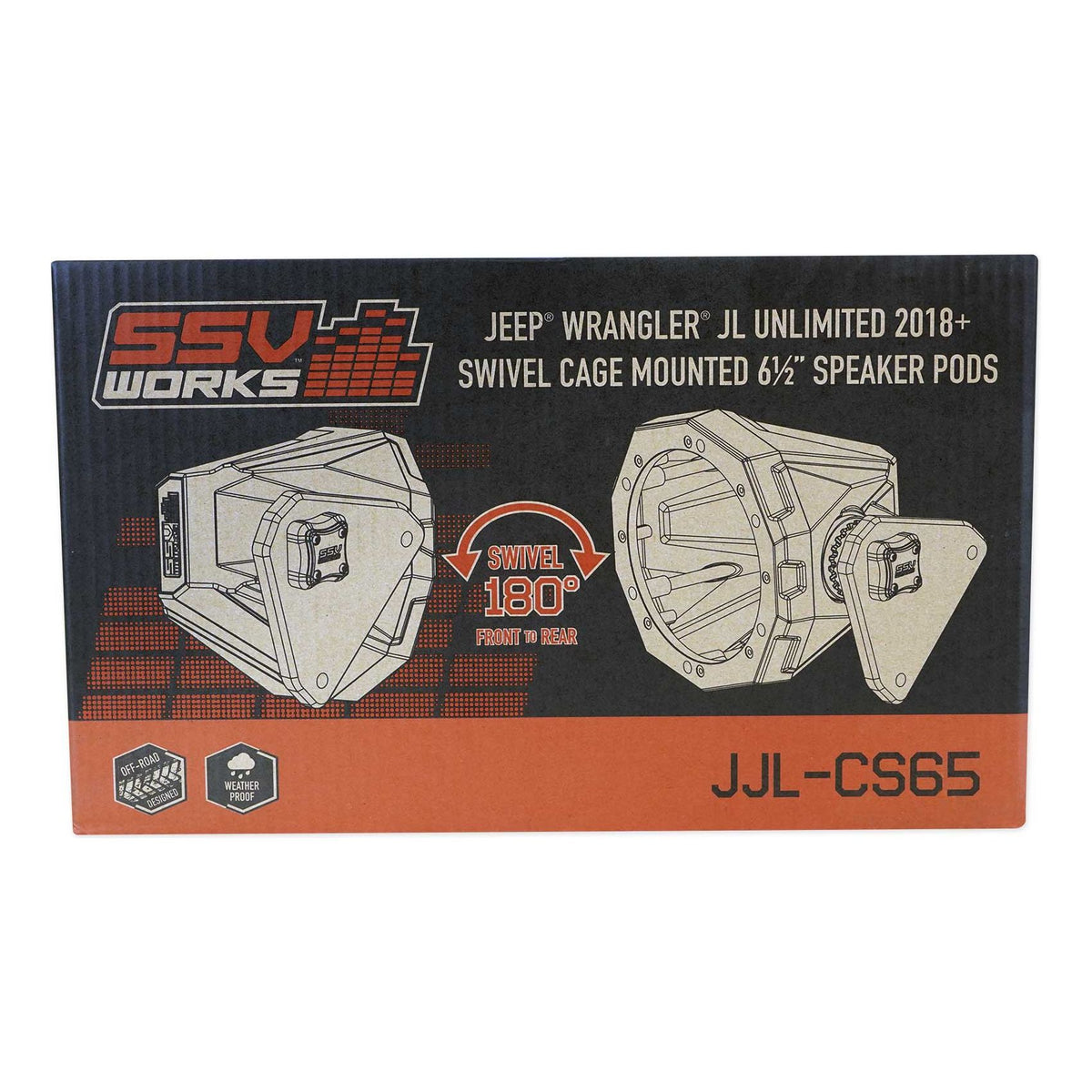 6.5" Swivel Roll Bar Speaker Pods For Jeep Wrangler JL 4-Door