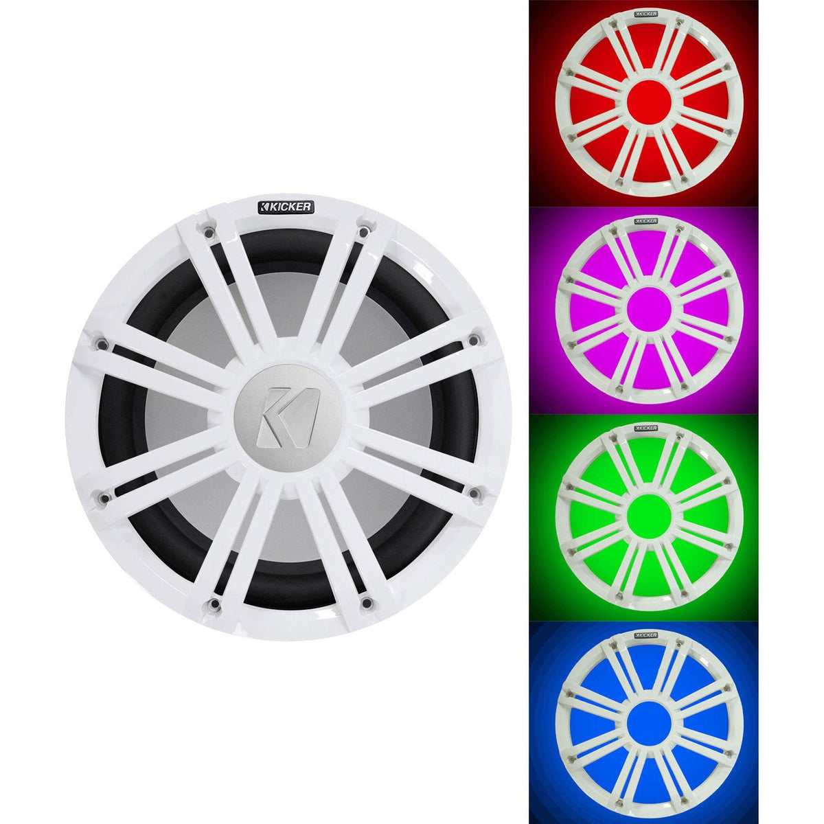 45KM124 12" Marine Subwoofer & White LED Grille Bundle