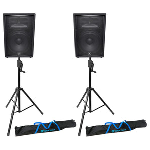 (2) JBL JRX215 1000 Watt 15" Passive DJ PA Speakers+(2) Crank-Up Speaker Stands