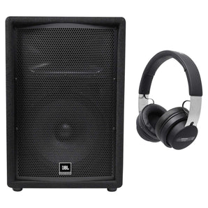 JBL JRX212 1000 Watt 12" 2-Way DJ PA Speaker Bundle with Audio Technica Headphones
