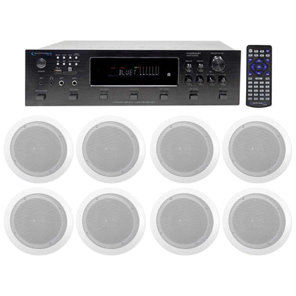 H12X500UBT 6-Zone Receiver & 4x HC655 White 6.5" Speaker Bundle