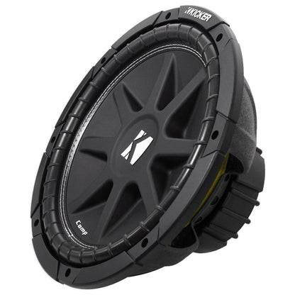 KICKER 43C124 Comp 12" 300 Watt SVC 4-Ohm Car Subwoofer Sub+Amplifier+Amp Kit