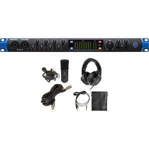 Presonus STUDIO 1824C 18x18 USB Audio Recording Interface Bundle with Mackie Headphones & Mic