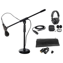 PC Podcasting Bundle with ATM510 Microphone, Desktop Boom Stand and Headphones