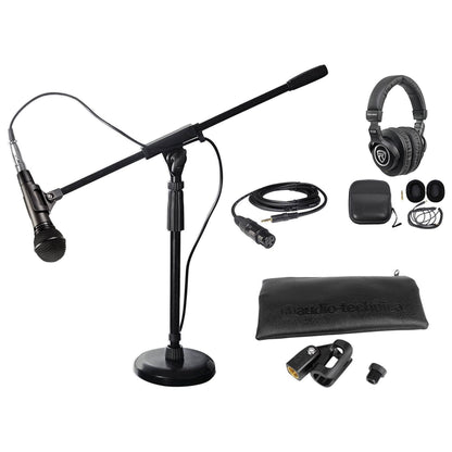 PC Podcasting Bundle with ATM510 Microphone, Desktop Boom Stand and Headphones
