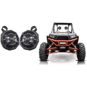 Pair 6.5" Roll Cage Roll Bar Tower Kenwood Speakers for Polaris RZR/XP/XP4+Pods