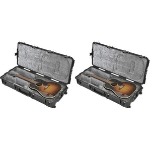 (2) SKB 3i-4217-18 Acoustic Guitar Cases, Black, Waterproof, TSA Latches, Wheels