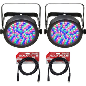 (2) Chauvet SlimPAR 56 Compact DMX LED Wash Light + (2) FREE 10FT DMX Cable