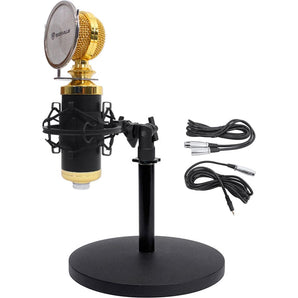 Rockville RCM02 Studio Podcast Recording Microphone+Samson Desktop Mic Stand
