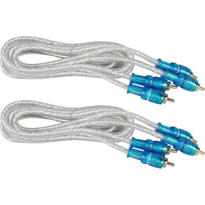 (2) Rockville MRCA6 6 Foot Twisted Pair Marine/Boat RCA Cables 100% Copper