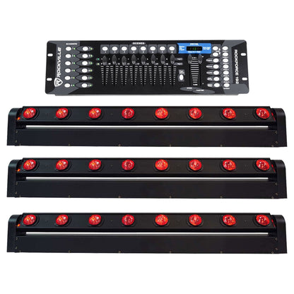 MOTIONSTRIP Light Bar 3-Pack + ROCKFORCE 192 DMX Controller Bundle