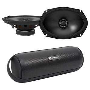 Pair ALPINE S-S69 260w 6x9" Coaxial 2-Way Car Audio Speakers+Bluetooth Speaker