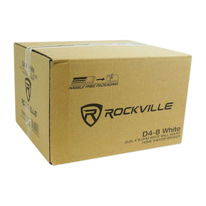 (4) Rockville D4-8 White Dual 4" Wall Mount Swivel Outdoor Home Patio Speakers