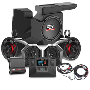 4) Speakers+Amp+Receiver+Dash Kit+Powered Sub For 2014-18 Polaris RZR XP1000/900