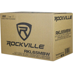 (2) Rockville 700w 6.5" LED 360° Swivel White Aluminum Wakeboard Tower Speakers