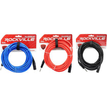 XLR Male to 1/4" TRS Cable 3-Pack + Color-Coded Balanced Cables Bundle