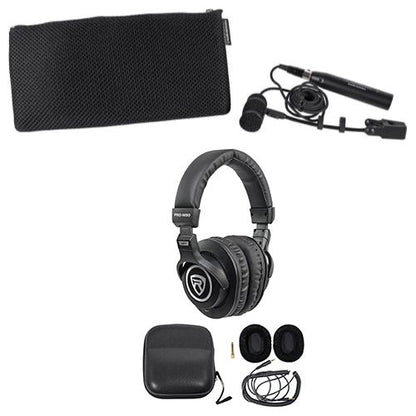 PRO 35 Condenser Clip-On Instrument Microphone Mic + Headphones