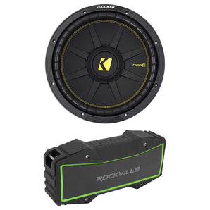 KICKER 44CWCD124 CompC 12" 600 Watt Dual 4-Ohm Car Audio Subwoofer+Free Speaker