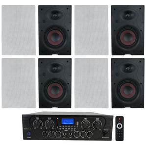 Rockville RPA40BT 4-Room/Zone Home Audio Kit w/Receiver+(8) In-Wall Speakers