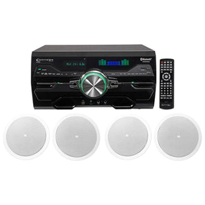 (4) JBL 6.5" 150 Watt In-Ceiling Speakers+Home Theater DVD Receiver w/Bluetooth