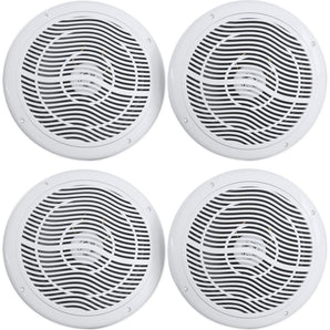 (4) Rockville RMC80W 8" 1600 Watt Waterproof Marine Boat Speakers 2-Way White