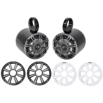 Pair KICKER 45KM654 6.5" 390 Watt Black Marine Wakeboard Tower Boat Speakers