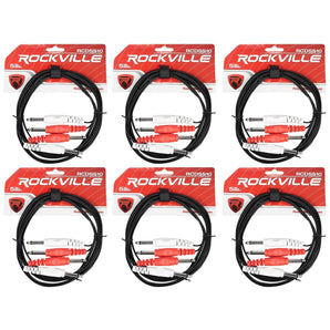 6 Rockville RCDSS10B 10' Dual Mono 1/4" TS to Same Cable