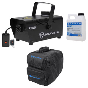 Rockville R700 Fog/Smoke Machine w/ Remote + Fluid Quick Heatup + Carry Bag