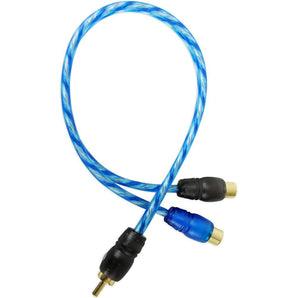 Rockville RCAM2F RCA Y-Adaptor 1 Male to 2 Female to RCA Interconnect Cable
