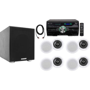 4000w Bluetooth Home Theater DVD Receiver+8) 6.5" White Ceiling Speakers+Sub