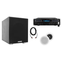 Home Theater Receiver Bundle with (2) 5.25" White Ceiling Speakers & 8" Subwoofer