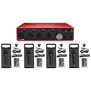 Focusrite Scarlett 18i8 3rd Gen 18-in, 8-out USB audio interface+(4) Mics+Cables