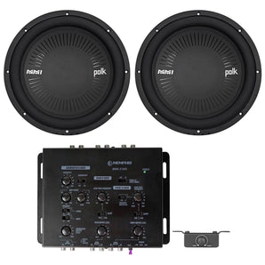 (2) Polk Audio MM 1242 DVC 12” 1260w Car/Marine Audio Subwoofers Subs+Crossover