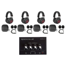 PRO‑M50 SR Headphones 4-Pack + RHPA4 Headphone Amplifier Bundle