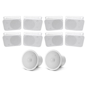 (8) Rockville HP65S-8 6.5" In-Ceiling Home Theater Speakers+JBL Subwoofers