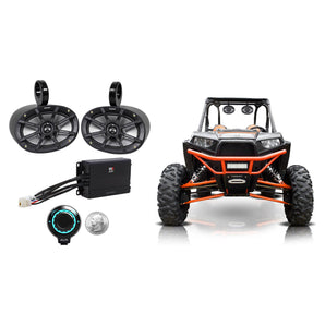 2) Kicker 6x9 Tower Speakers+Amplifier+Bluetooth Controller Polairs RZR/ATV/UTV