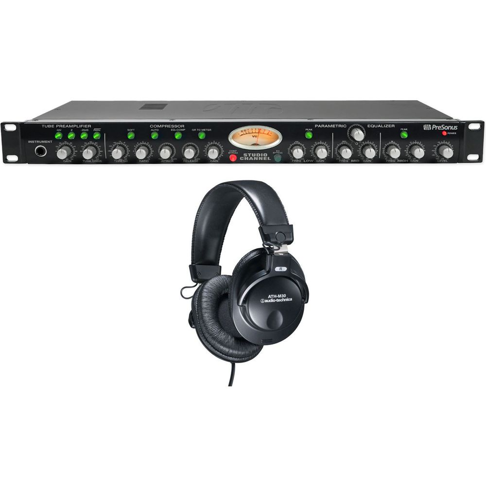 StudioChannel Tube Preamp Strip with ATH-M30X Studio Headphones