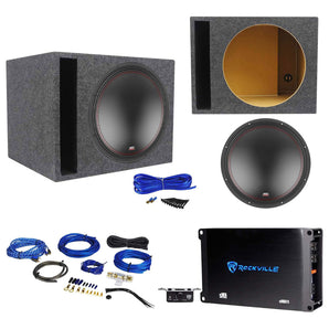 MTX 5515-44 15" 800 Watt DVC Car Subwoofer+Vented Sub Box+Mono Amplifier+Amp Kit