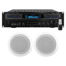 RX113 Home Theater Amplifier Receiver + (2) 6.5" Ceiling Speakers