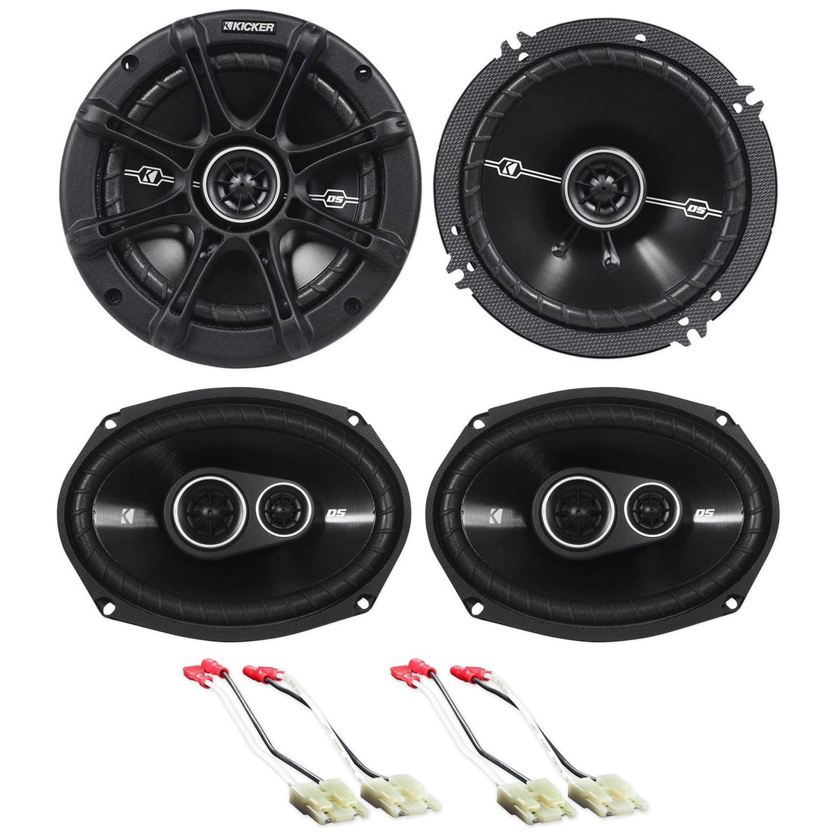 Front+Rear DSC Factory Speaker Replacement For 1999-2004 Jeep Grand Cherokee