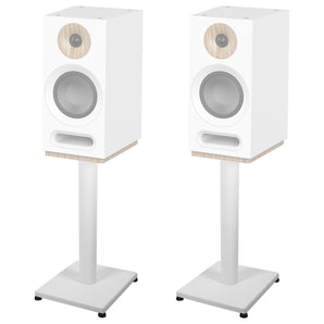 Pair 21” Steel White Stands For Jamo S 803 Bookshelf Speakers