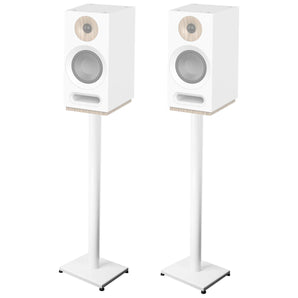 Pair 37” Steel White Stands For Jamo S 803 Bookshelf Speakers