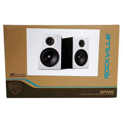 APM6W 6.5" Powered Studio Monitor Speakers+Swivel Wall Brackets