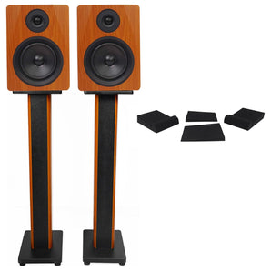 Pair Rockville APM5C 5.25" 2-Way 250W USB Studio Monitors+36" Stands+Pads