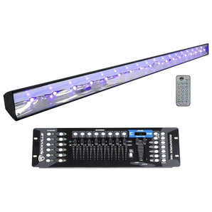 American DJ ECO BAR UV Ultraviolet LED Bar Black Light w/Remote + DMX Controller