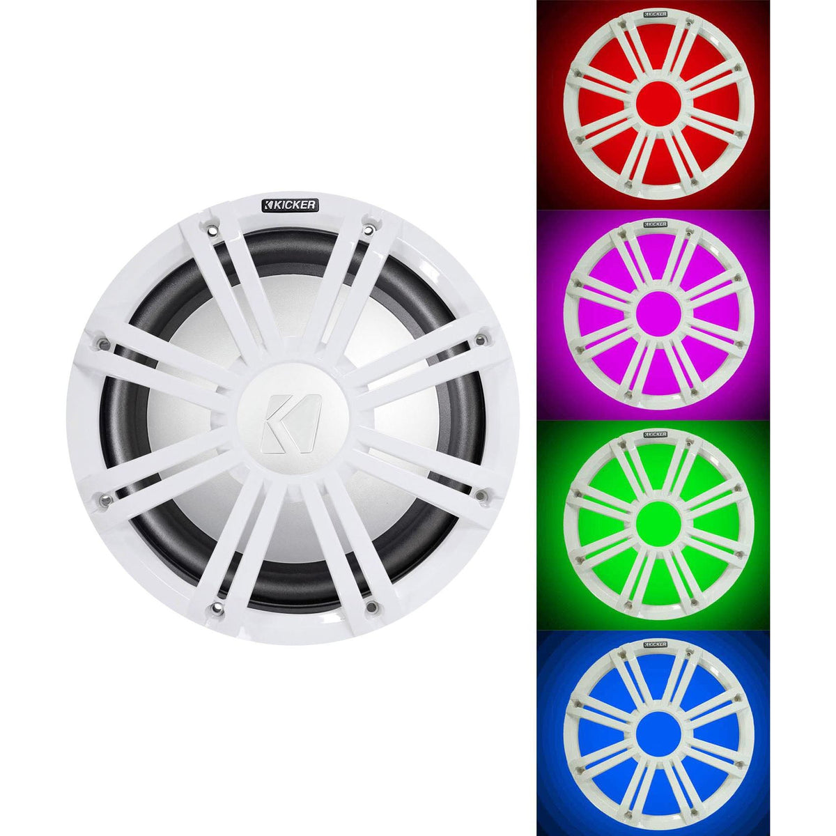 45KMF104 10" Free-Air Marine Subwoofer with 45KMG10W White LED Grille
