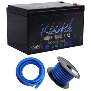 New Kinetik HC400-BLU 400 Watt Car Audio Power Cell/Battery + Power/Ground Wires