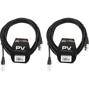 2 New Peavey PV 20' XLR Female to Male Low Z Mic Cables-100 % Copper/Top Quality