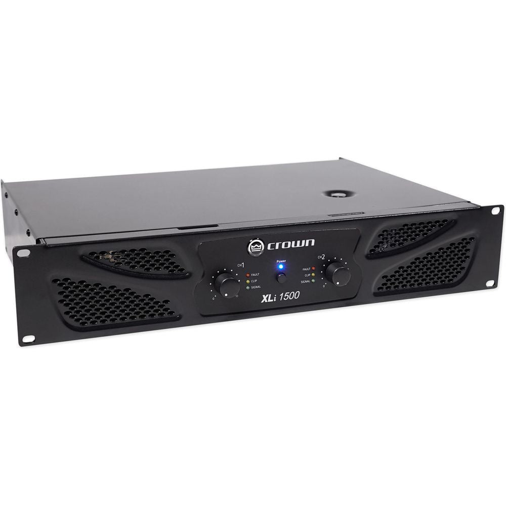 Crown XLi1500 Amplifier + (2) Rockville SPGN128 12in Speakers + Stands + Cables